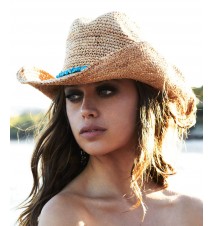 Melissa Odabash Elle Cowboy Style With Turquoise Stone Hat
